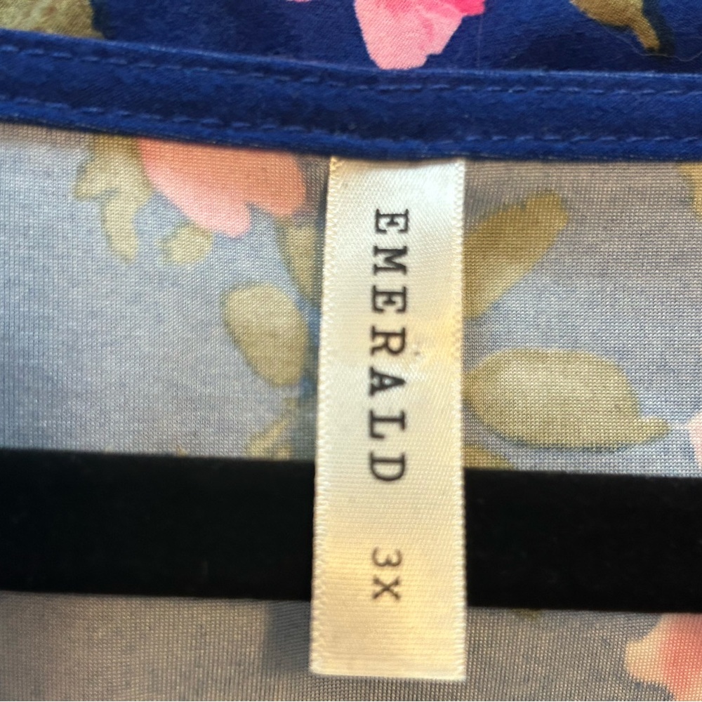 Floral Wrap Summer high low Dress in Blue with Pink & Coral Flowers super comfy - Picture 5 of 7